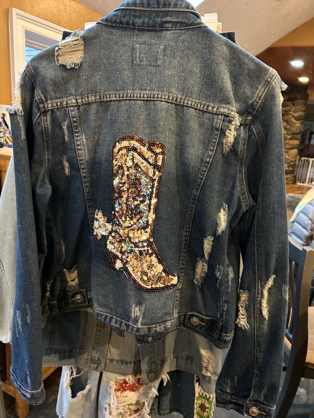 Sparkle Cowboy Boot Jean Jacket